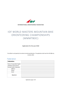 WMMTBOC 2018 – Application form - International Orienteering