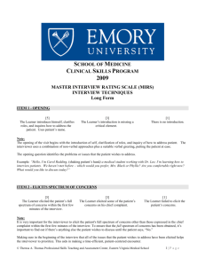 master interview rating scale - Emory University School of Medicine