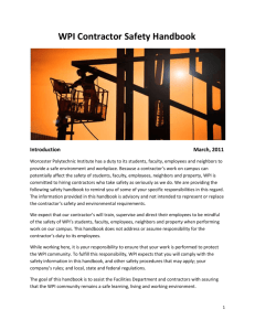 WPI Contractor Safety Handbook - Worcester Polytechnic Institute