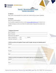 Form B * Recommendation Form