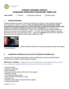 strong oxidizing agents standard operating procedure template