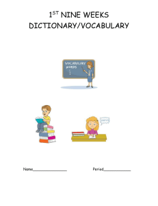 1st Nine Weeks Dictionary/Vocabulary