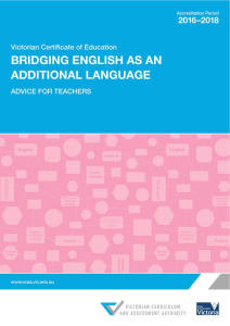 VCE Bridging English as an Additional Language 2016*2018