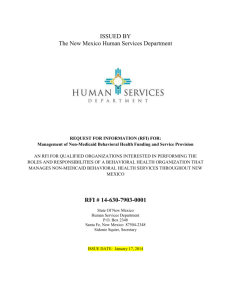 Management of Non-Medicaid Behavioral Health Funding and