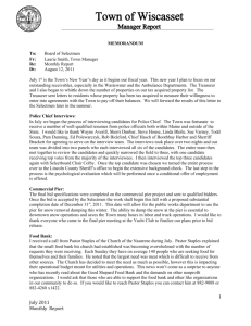 Town of Wiscasset Manager Report Town of Wiscasset Airport