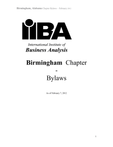 IIBA * Winnipeg Chapter Bylaws - IIBA Birmingham Chapter
