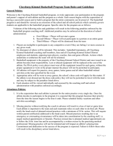 Claysburg-Kimmel Basketball Program Team Rules and Guidelines