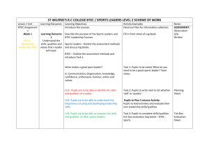 st wilfrid`s rc college btec / sports leaders level 2 scheme of work