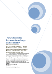New Citizenship between knowledge and solidarity