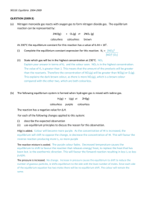 90310: Equilibria 2004-2009 QUESTION (2009:3) (a) Nitrogen