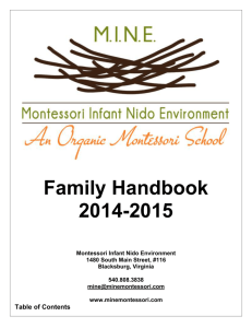 Parent Handbook - Montessori Infant Nido Environment
