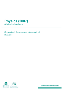 Physics (2007) - Queensland Curriculum and Assessment Authority