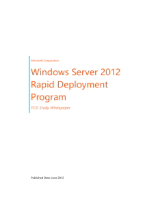 Windows Server 2012 Rapid Deployment Program