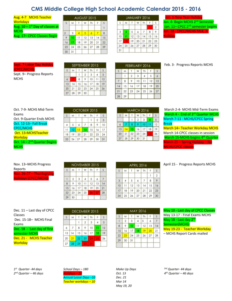 Mchs Calendar 2022 School Calendar