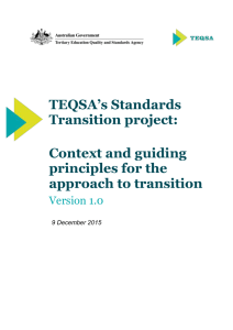TEQSA Standards Transition Project: Guiding Principles