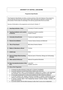 BSc (Hons) Forensic Science (Sept 2014)