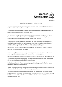 press release - Wanaka Wastebusters