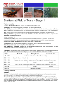 Shelters at Field of Mars - Stage 1 Teacher checklist Location – Field