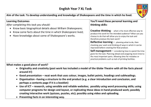 English Year 7 XL Task – Shakespeare