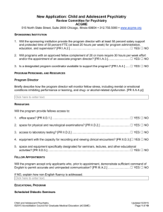 Child and Adolescent Psychiatry