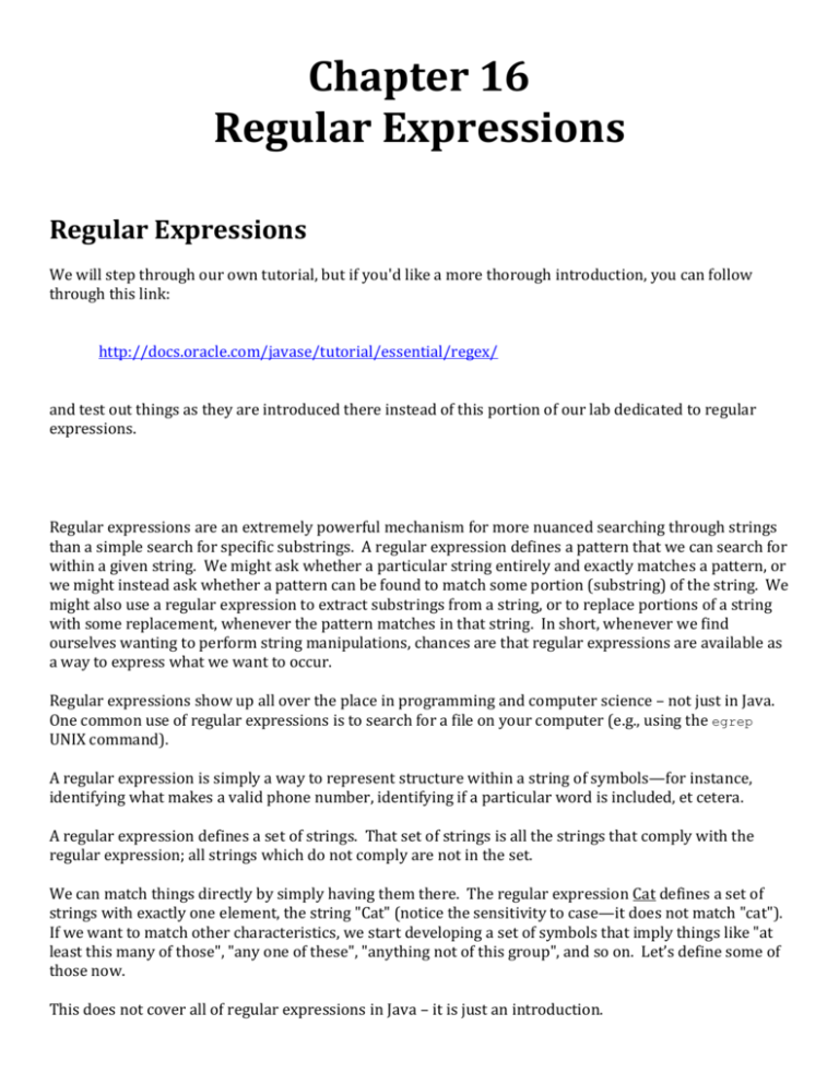 Regular Expression With Java Example