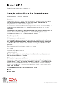 Sample unit - Music for Entertainment