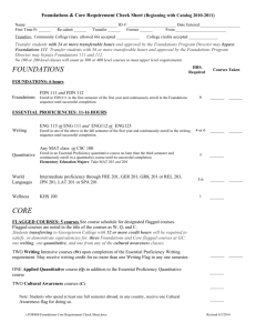 Foundations & Core Requirement Check Sheet