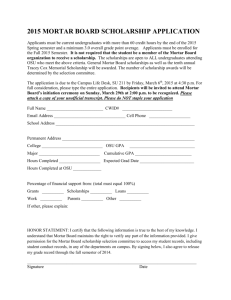 Mortar Board Scholarship Application 2015