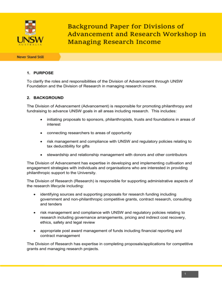 managing research income from philanthropic funding schemes