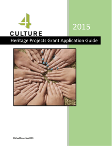 Heritage Projects Grant Application Guide