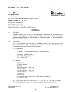 Guide Specifications - Emerson Network Power