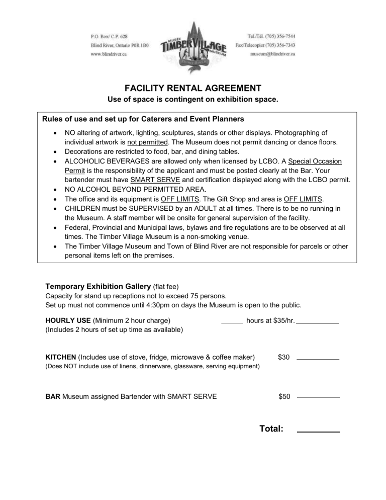Facility Rental Policy Agreement