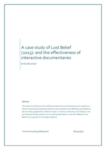 A case study of Lost Belief (2015): and the effectiveness of