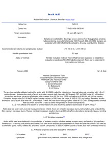 Acetic Acid Related Information: Chemical Sampling