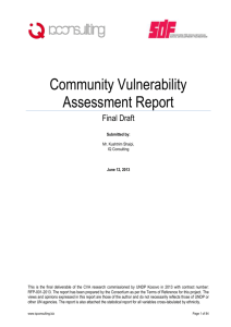 Community Vulnerability Assessment Report