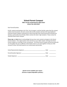 School-Parent Compact - Elbert County Comprehensive High School
