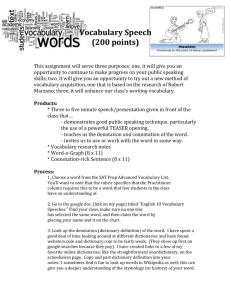 Vocabulary Speech Assignment