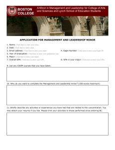 Management and Leadership minor app