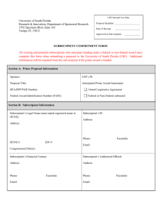 Subrecipient Commitment Form - University of South Florida