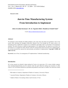 Just-in-Time Manufacturing System: From Introduction to