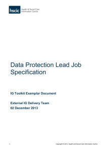 Data Protection Lead - Information Governance Toolkit