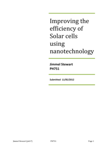 Improving the efficiency of Solar cells using nanotechnology