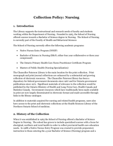 Collection Policy: Nursing Introduction