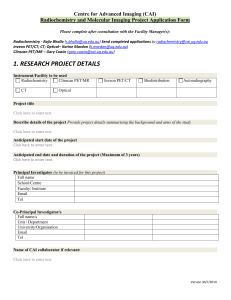CAI Radiochemistry and Molecular Imaging Project Assessment Form
