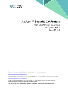 AllJoyn™ Security 2.0 Feature High