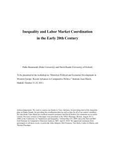 Inequality and Labor Market Coordination in