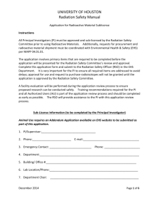 Application for Radioactive Material Sublicense