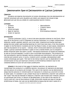 Demonstration: Decomposition of Calcium Carbonate