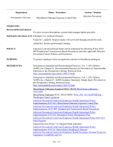 Periop Bloodborne Pathogen Exposure Control Plan