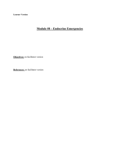 Module #8 – Endocrine Emergencies